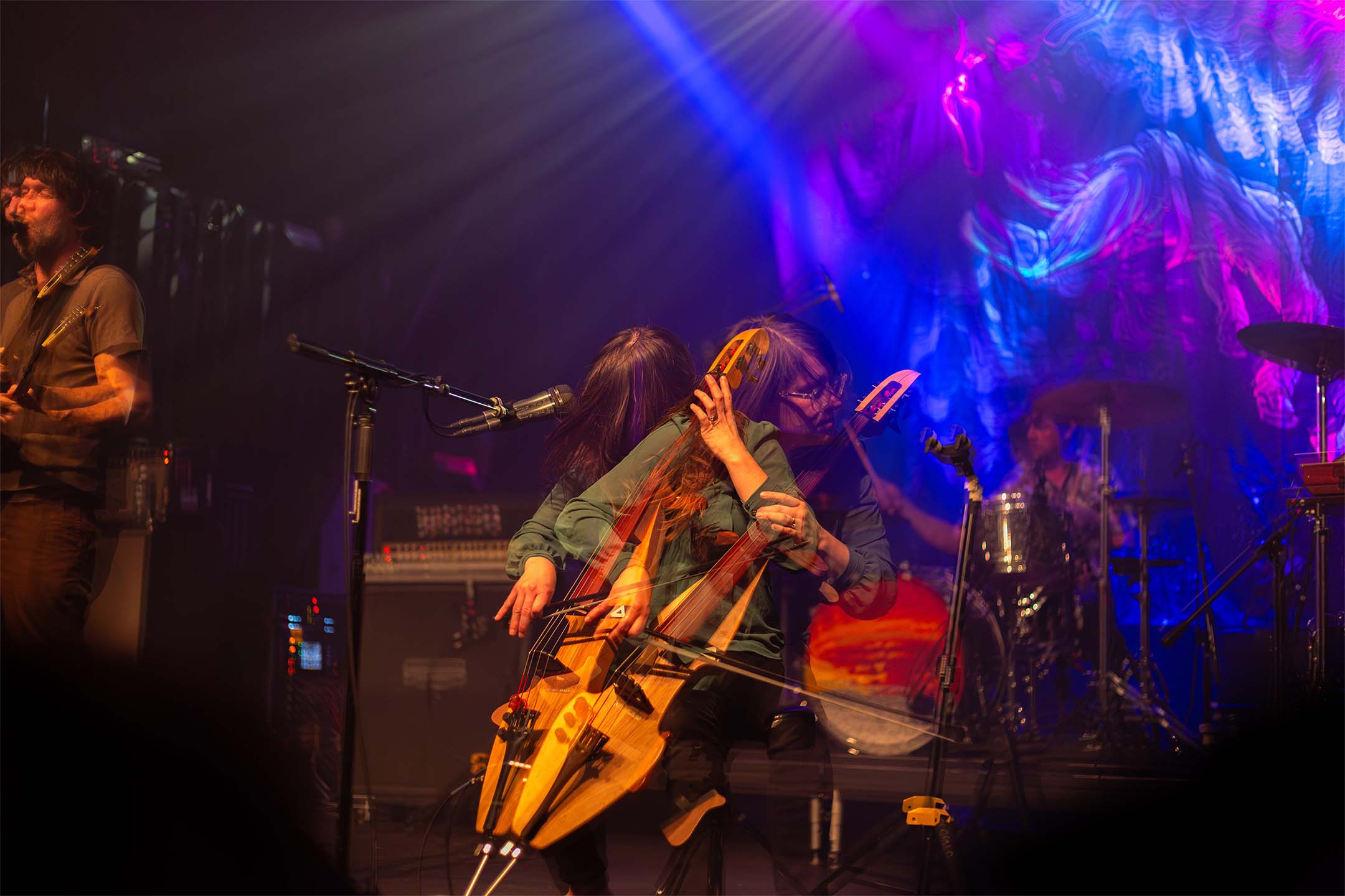 Cursive — double exposure harmonica