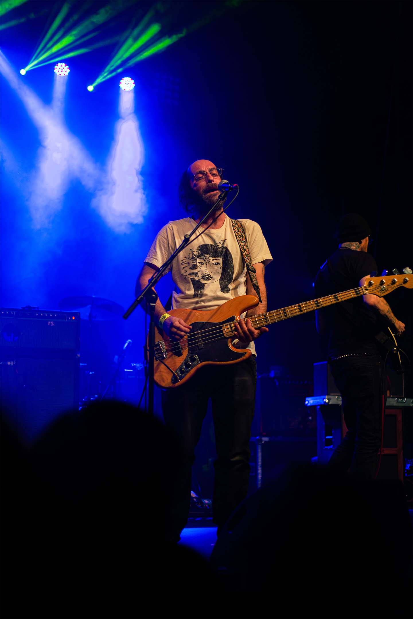 Pile — bassist blue green lights